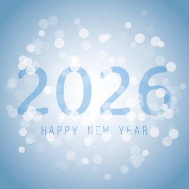 En İyi Dilekler - Mavi ve Beyaz Soyut Modern Stil Mutlu Yıllar Kartı, Kapak veya Arkaplan, Yaratıcı Tasarım Şablonu - 2026