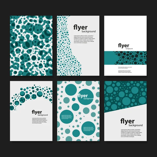 Uppsättning av Creative kort, flygblad eller Cover Designer med streckade mönster bakgrunder — Stock vektor