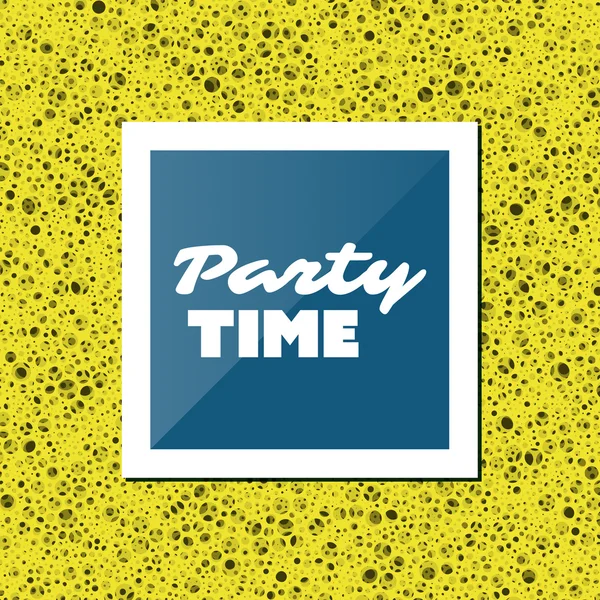 Parti zamanı - ilham alıntı, Slogan, söz - soyut renkli konsept illüstrasyon, etiket ile yaratıcı tasarım ve benekli desenli arka plan — Stok Vektör