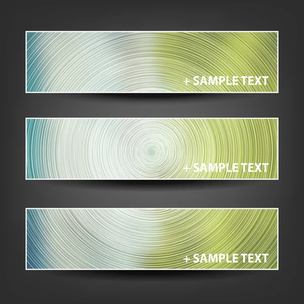 Set di banner orizzontali o disegni di sfondo copertina - Colori verdi, bianchi — Vettoriale Stock