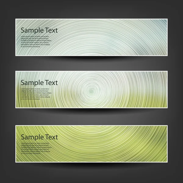 Set of Horizontal Banner or Cover Background Designs - Green, White Colors — Stok Vektör