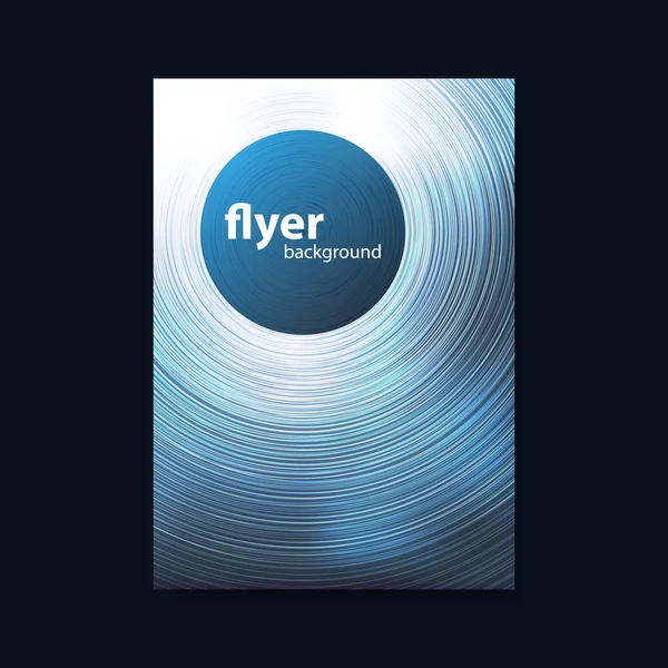 Flyer ou couvercle Design avec fond bleu flou et cercles — Image vectorielle