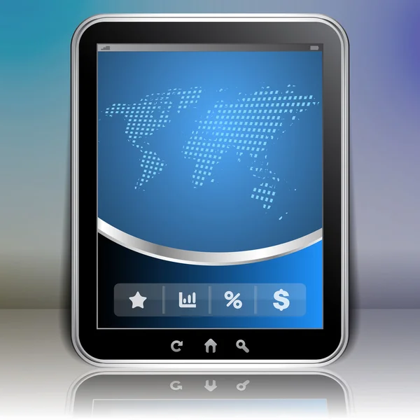 Tablet PC Background - Negócios globais — Vetor de Stock