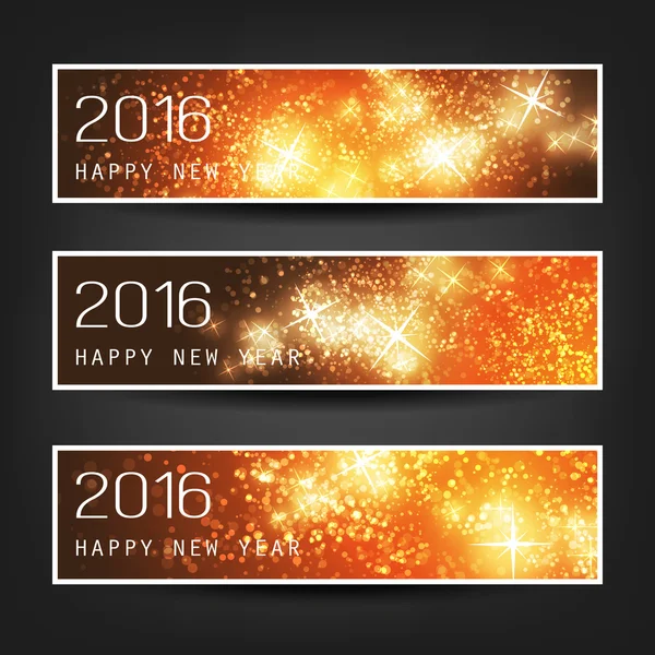 Set van horizontale Nieuwjaar Banners - 2016 — Stockvector