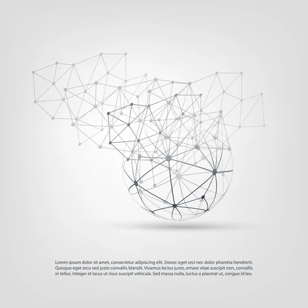 クラウド ・ コンピューティングとネットワークの概念設計 — ストックベクタ