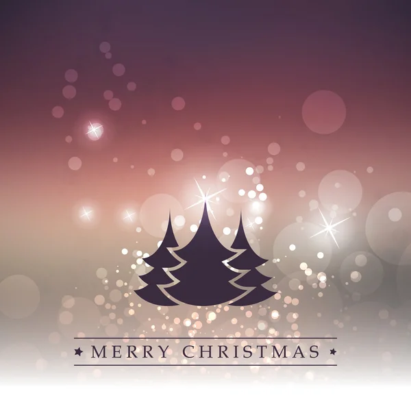 Happy Holidays, New Year and Christmas Card With Christmas Tree on a Sparkling Blurred Background — Stock Vector