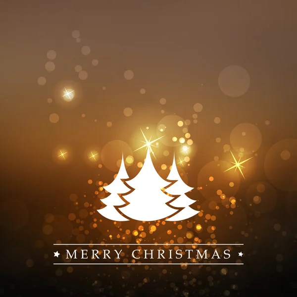 Happy Holidays, New Year and Christmas Card With Christmas Tree on a Sparkling Blurred Background — Stock Vector