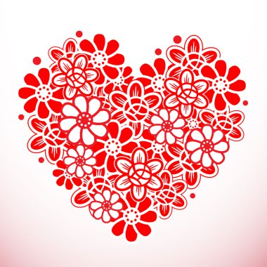 Çiçeklerden yapılmış kalp