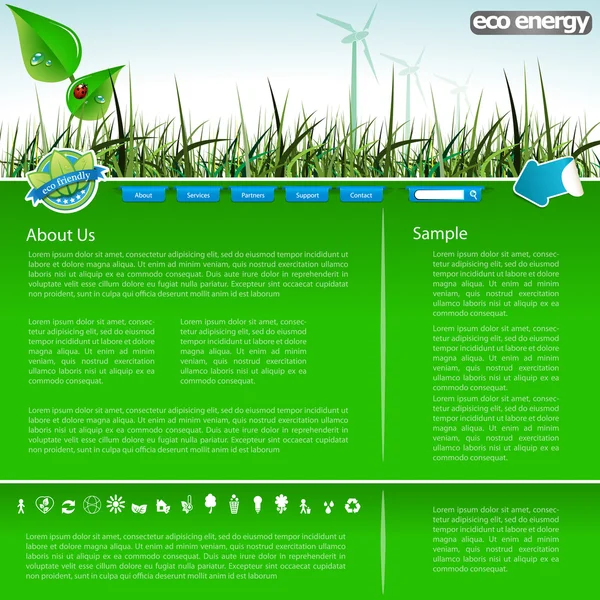 Eco plantilla del sitio web — Archivo Imágenes Vectoriales