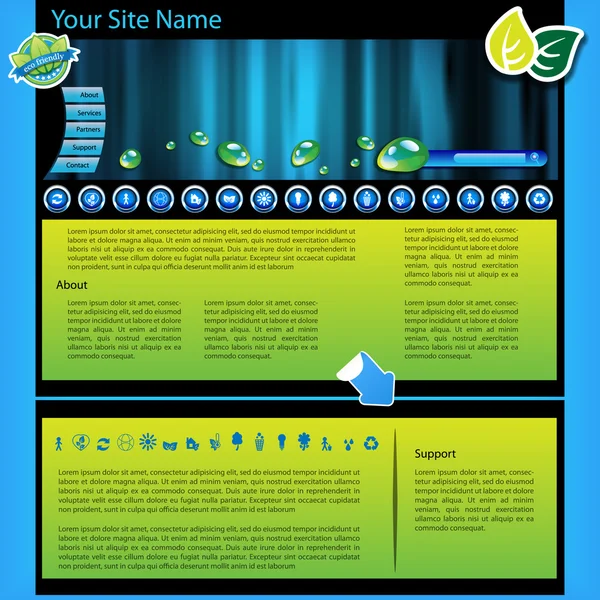 Eco plantilla del sitio web — Vector de stock