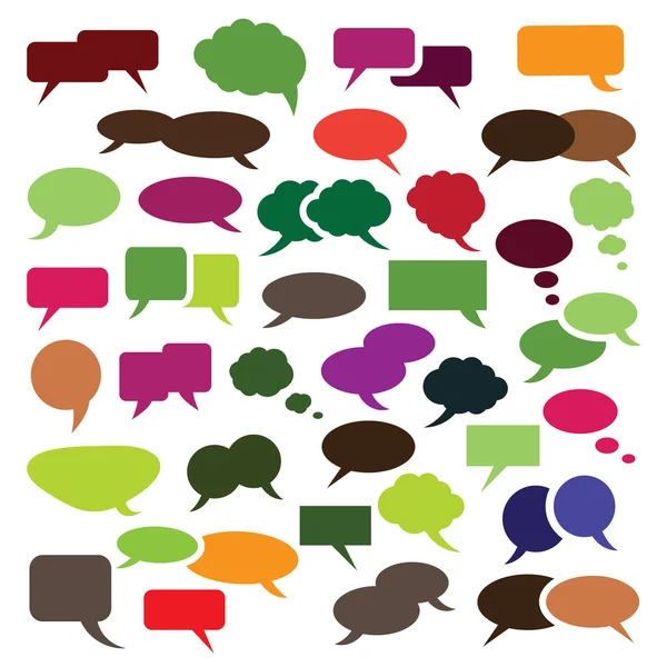 Collection of Colorful Speech And Thought Bubble Vector Designs — Stock Vector