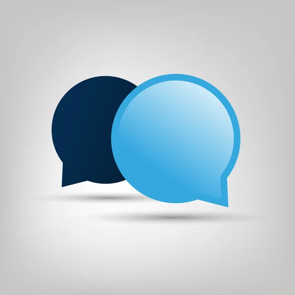Chat, konversation designkoncept - blå pratbubblor med kopia utrymme — Stock vektor