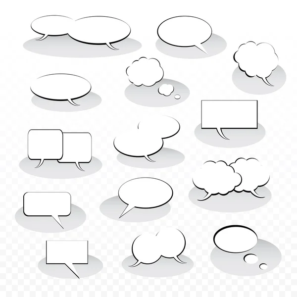 Collection of Black And White Speech And Thought Bubble Vector Designs — Διανυσματικό Αρχείο