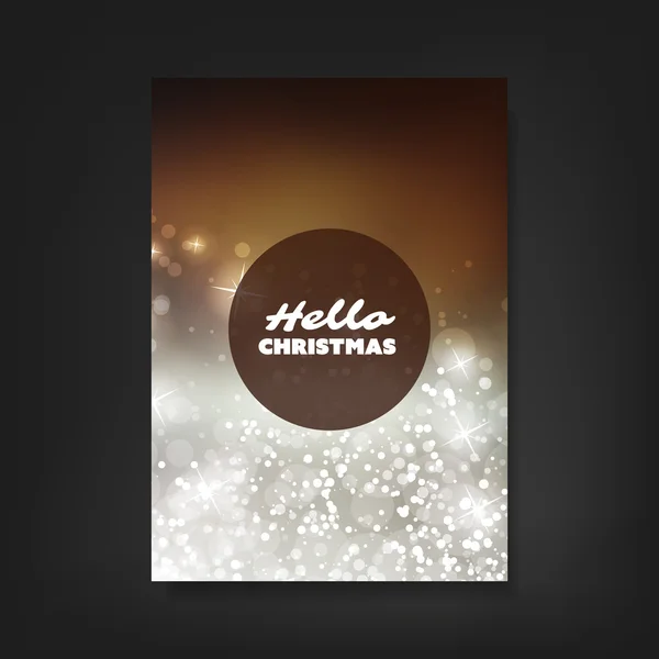 Hola Navidad - Flyer, Tarjeta o diseño de portada con fondo de patrón brillante - Identidad corporativa, Navidad, Año Nuevo o plantilla de diseño de anuncios — Vector de stock