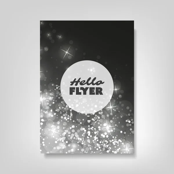 Hello Flyer - Design di carte o copertine con sfondo scintillante - Identità aziendale, Natale, Capodanno o modello di Ad Design — Vettoriale Stock