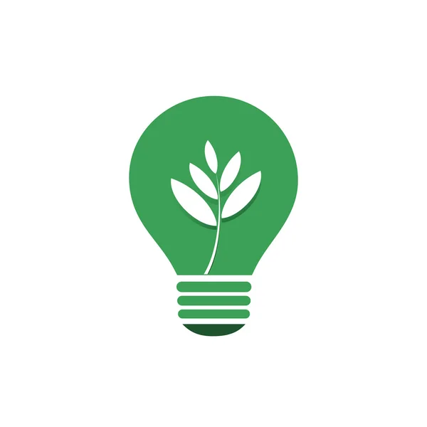 Green Eco Energy Concept Icon - Plant Inside a Light Bulb — Stock Vector