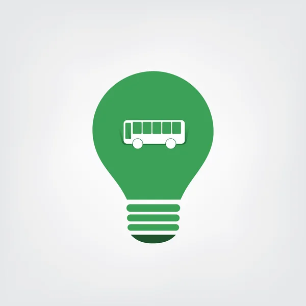 Green Eco Energy Concept Icon - Autobús eléctrico - Transporte público — Vector de stock