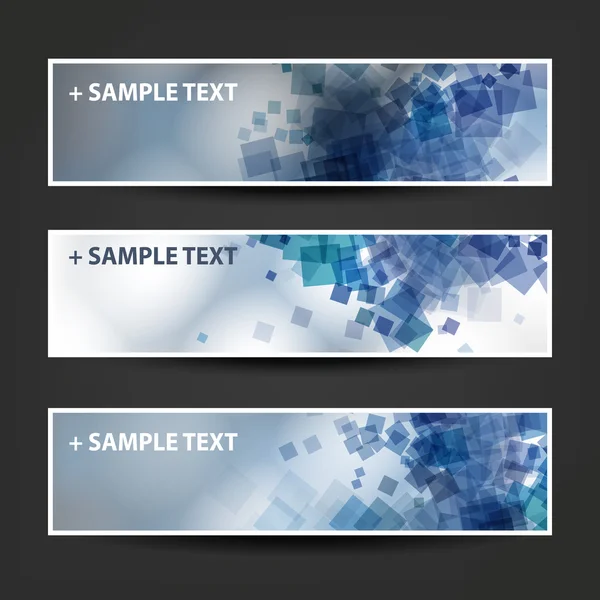 Set of Horizontal Abstract Banner Background Designs, Ad Templates — Stock Vector