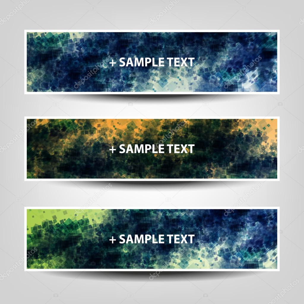 Set of Horizontal Abstract Banner Background Designs, Ad Templates