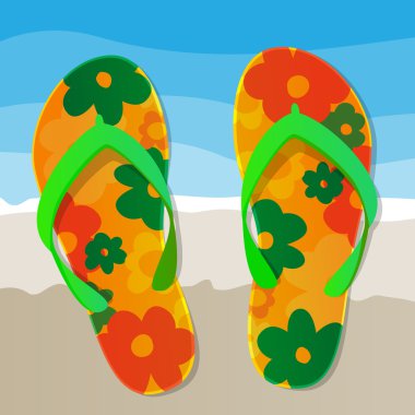 Çiçek desenli Flip flop arka plan