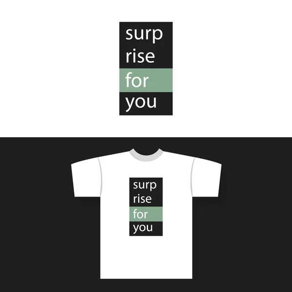 T-shirt imprimé avec surprise pour vous étiquette — Image vectorielle