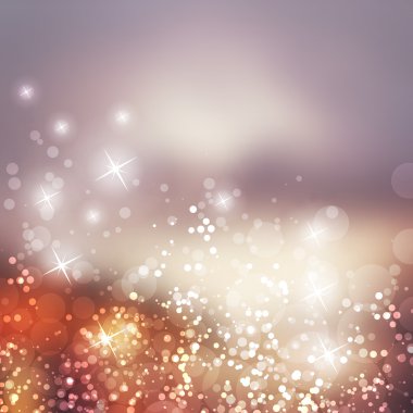 Sparkling Cover Design Template with Abstract, Blurred Background - Cover to Christmas, New Year or Other Designs - Colors: Grey, Purple, Brown