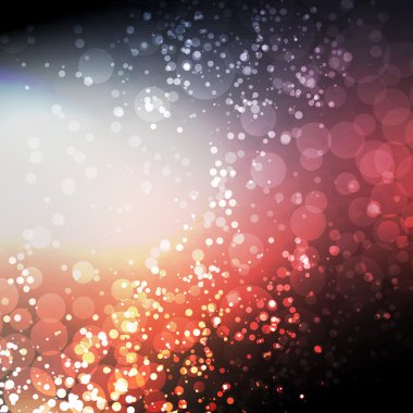 Sparkling Cover Design Template with Abstract, Blurred Background - Cover to Christmas, New Year or Other Designs - Colors: Pink, Orange, Blue, Brown