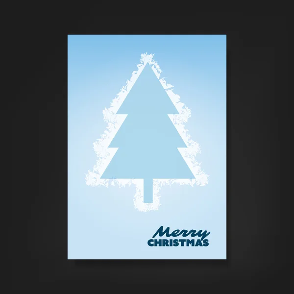 Christmas Flyer or Cover Design With Frozen Christmas Tree — Stock vektor