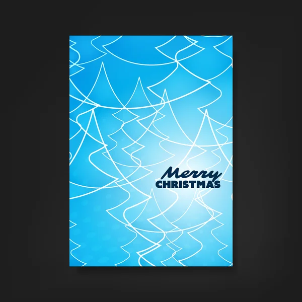 Christmas Flyer or Cover Design With Blue Pattern — ストックベクタ