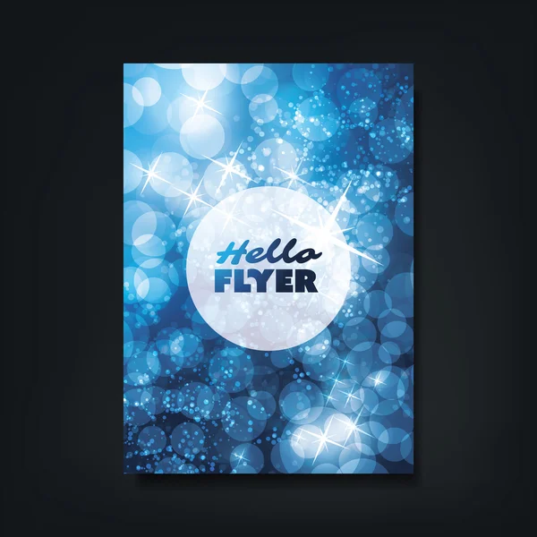 Hello Flyer - Christmas Card or Cover Design Template with Bubbles Pattern — Stock vektor