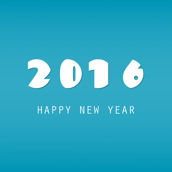 Simple Blue And White New Year Card, Cover or Background Design Template - 2016 — Stok Vektör