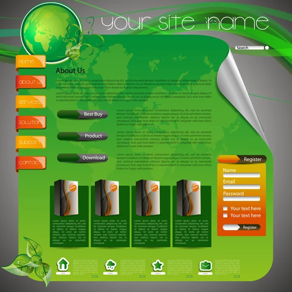 Eco plantilla del sitio web — Vector de stock