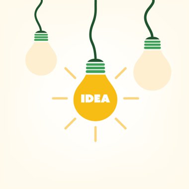 Idea - Light Bulb Design Template With Label - Vector Illustration For Your Business