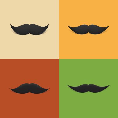 Vintage bıyık tasarımları gölgeler ile