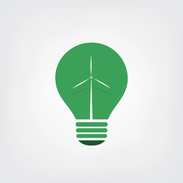 Zielona ikona koncepcja Eco energii - energia wiatru — Wektor stockowy