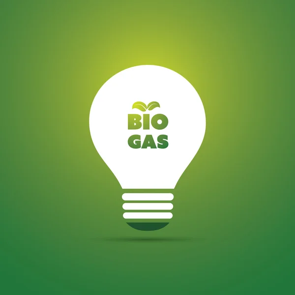 Bio gaz enerji konsept tasarımı - ampul simgesi — Stok Vektör
