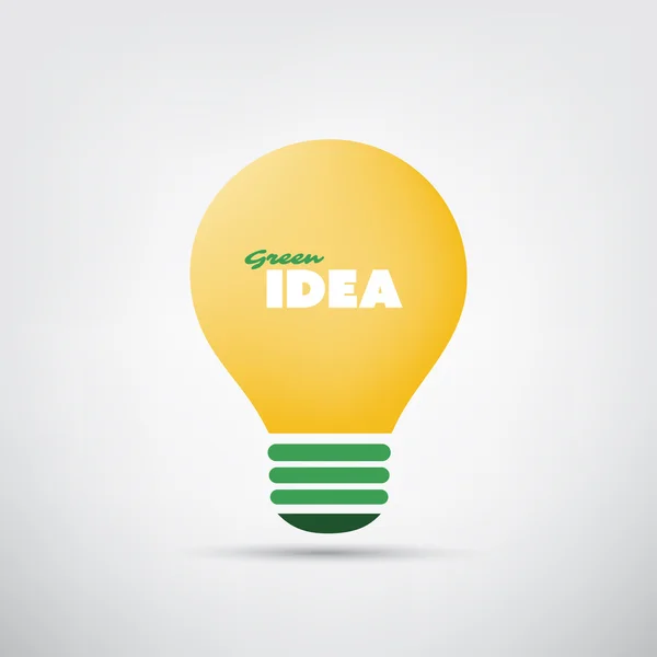 Idea verde Concept Design - Icono de bombilla con vidrio naranja — Archivo Imágenes Vectoriales