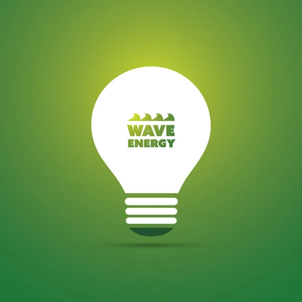 Wave Energy Concept Design - Icona della lampadina — Vettoriale Stock