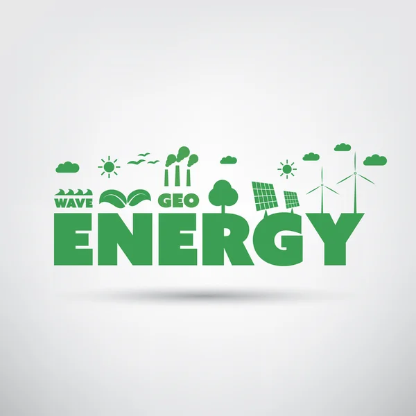 Etiqueta energética con iconos ecológicos — Vector de stock