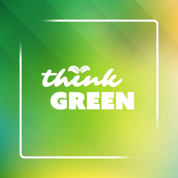 Think Green - Plantilla de diseño de Eco Card — Archivo Imágenes Vectoriales