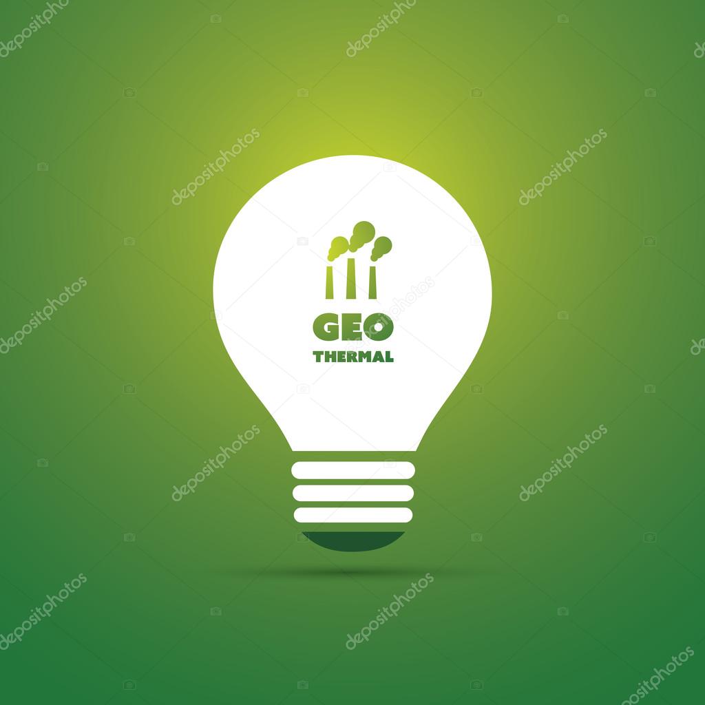 Geothermal Energy Concept Design - Bulb Icon, Idea, Innovation