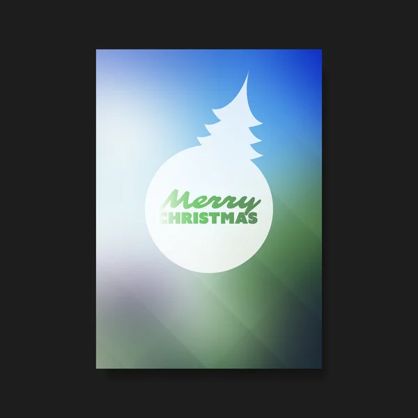Folheto de Natal ou design de capa com árvore de Natal e fundo branco desfocado — Vetor de Stock