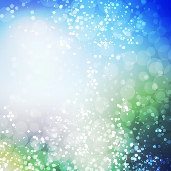 Sparkling Cover Design Template with Abstract, Blurred Background - Colors: Blue And Green — ストックベクタ