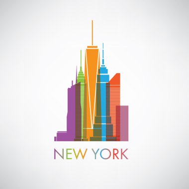New York City Skyline tasarım konsepti ile ünlü gökdelenler silüeti