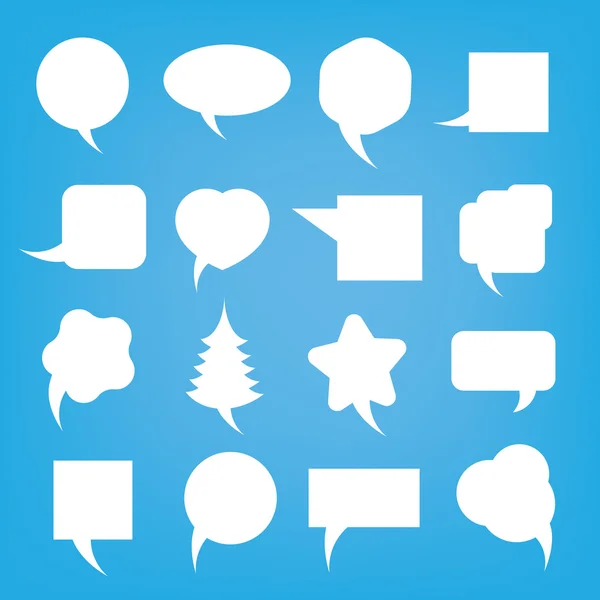 Set of Different Speech Bubble Designs On A Blue Background — Stock Vector