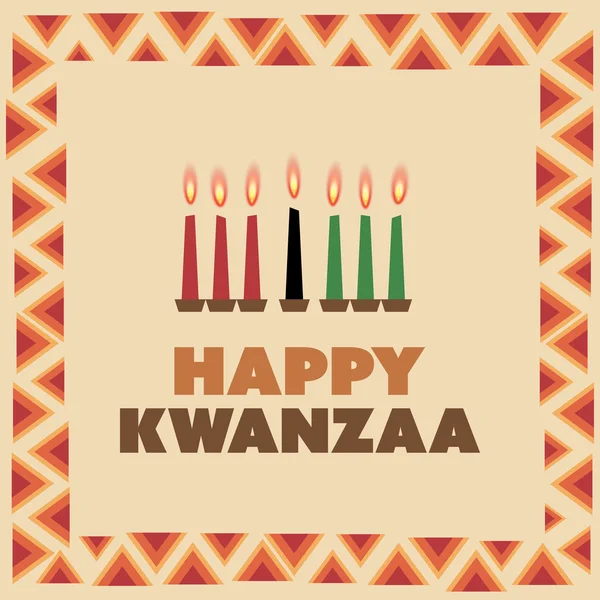 Happy Kwanzaa Greeting Card Design Template — Stock Vector