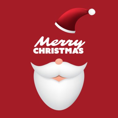 Noel baba nın sakallı neşeli Noel kartı
