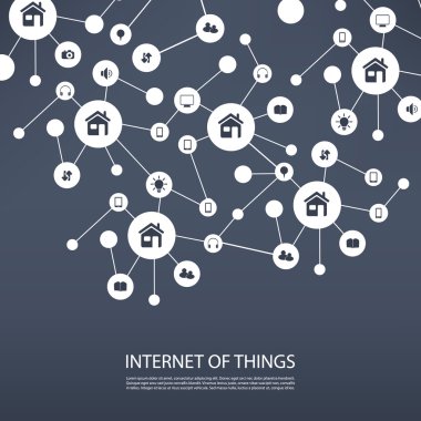 Internet şeyler, dijital ev ve ağlar tasarım konsepti ile kutsal kişilerin resmi