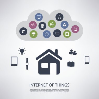 Internet Of Things, Digital Home And Networks Design Concept With Icons clipart