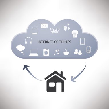 Internet şeyler, dijital ev ve ağlar tasarım konsepti ile kutsal kişilerin resmi